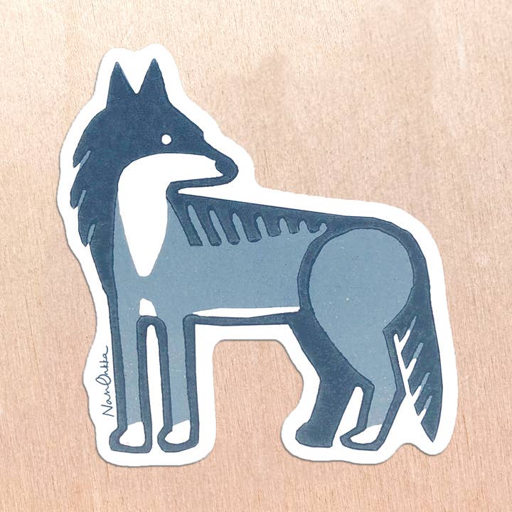 Wolf Diecut Sticker for wholesale by Nan Onkka Prints