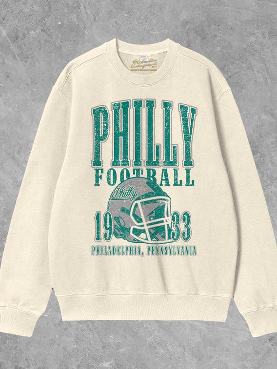 90's Philadelphia Football Boxy Cotton 90's Sweatshirt for wholesale by The Clandestine Underground