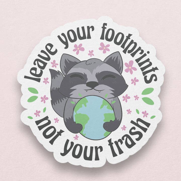 Hinterlassen Sie Fußabdrücke nicht Müll Waschbär Aufkleber für den Großhandel von Mimic Gaming Co