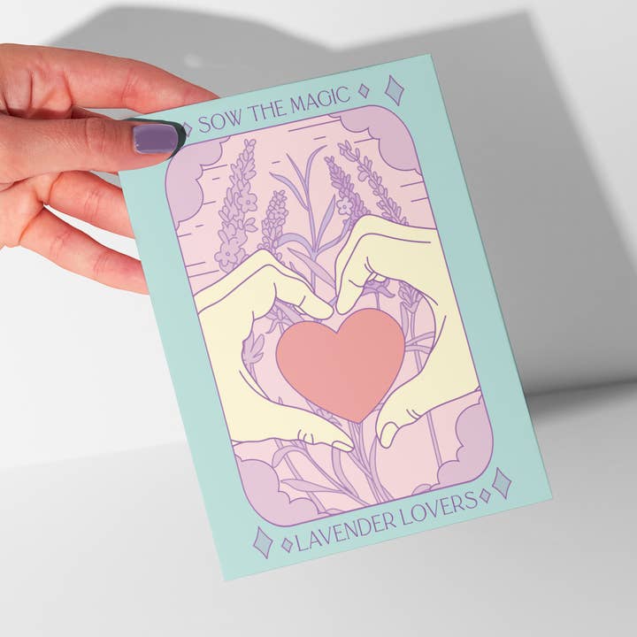 Tarjeta de felicitación del Tarot Botánico Lavender para venta al por mayor de Sow the Magic