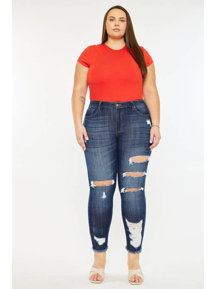 DUNKEL PLUS MID RISE KNÖCHEL SKINNY JEANS für den Großhandel auf Faire