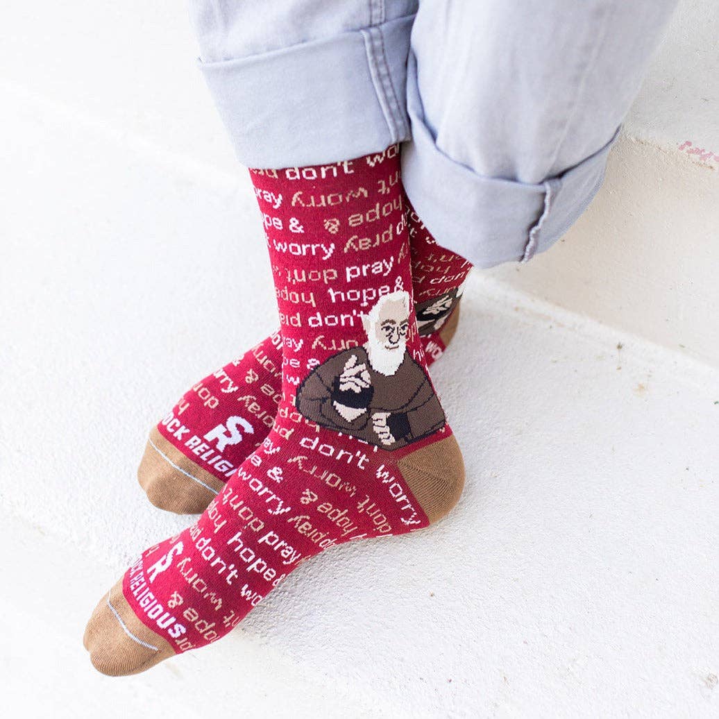 Sock Religious - Vente Chaussettes – unisexe - Chaussettes Adulte XL St. Padre Pio1