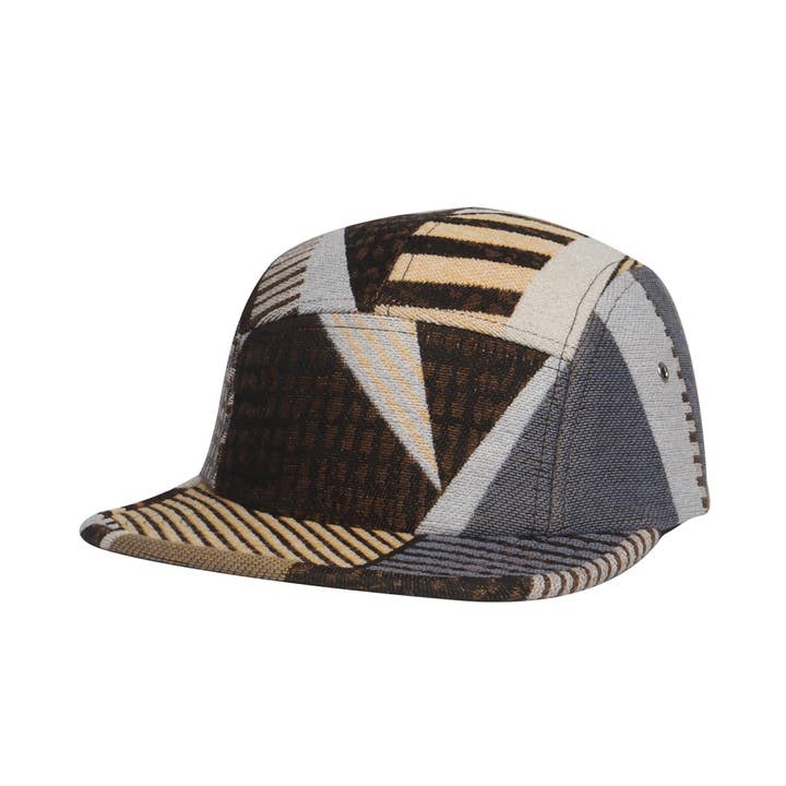 HATPHILE - Wholesale Flat Brim Cap - Unisex - Hatphile Random Patch Jacquard 5 Panel Hat Camp Cap
