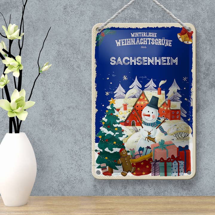 Femer - Wholesale Sign - Sachsenheim Christmas Greetings Tin Sign 12x18cm2