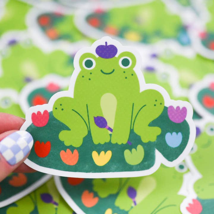 Artist Frog sticker voor wholesale door Make & Mend