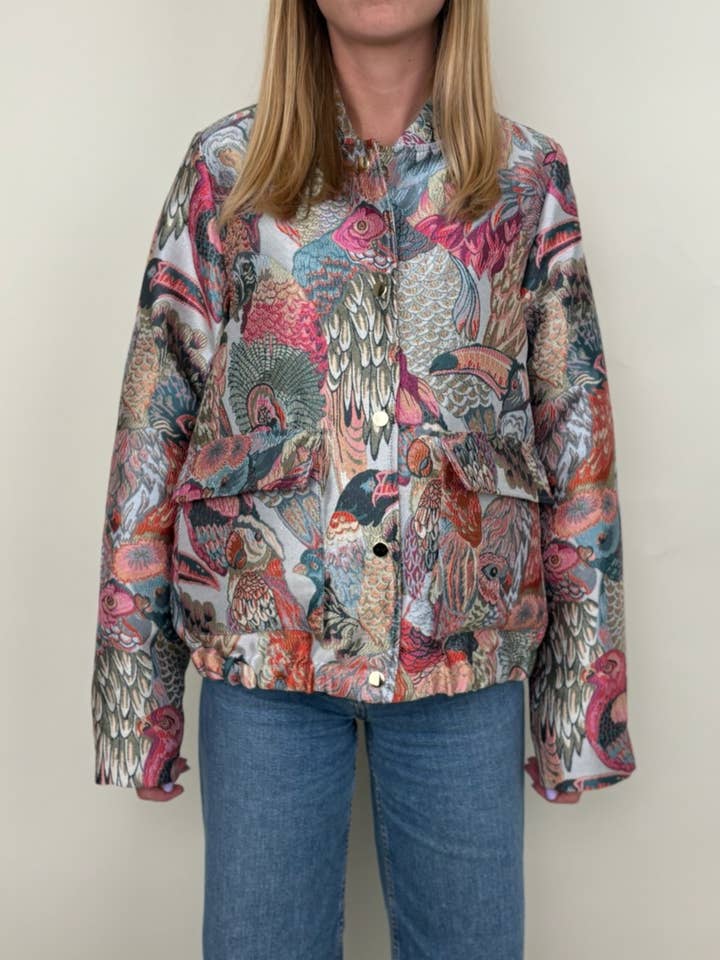 METALLIC JACQUARD PATTERN JACKET for wholesale by KZELL PARIS