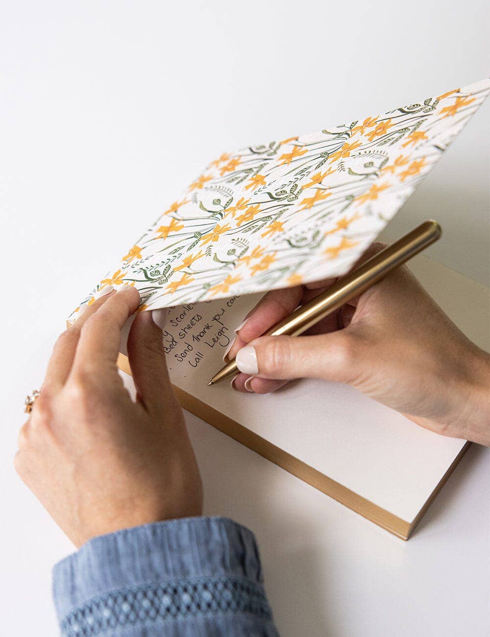 Bespoke Letterpress - Wholesale Notepad - Daffodil Notepad Desktop Jotter6