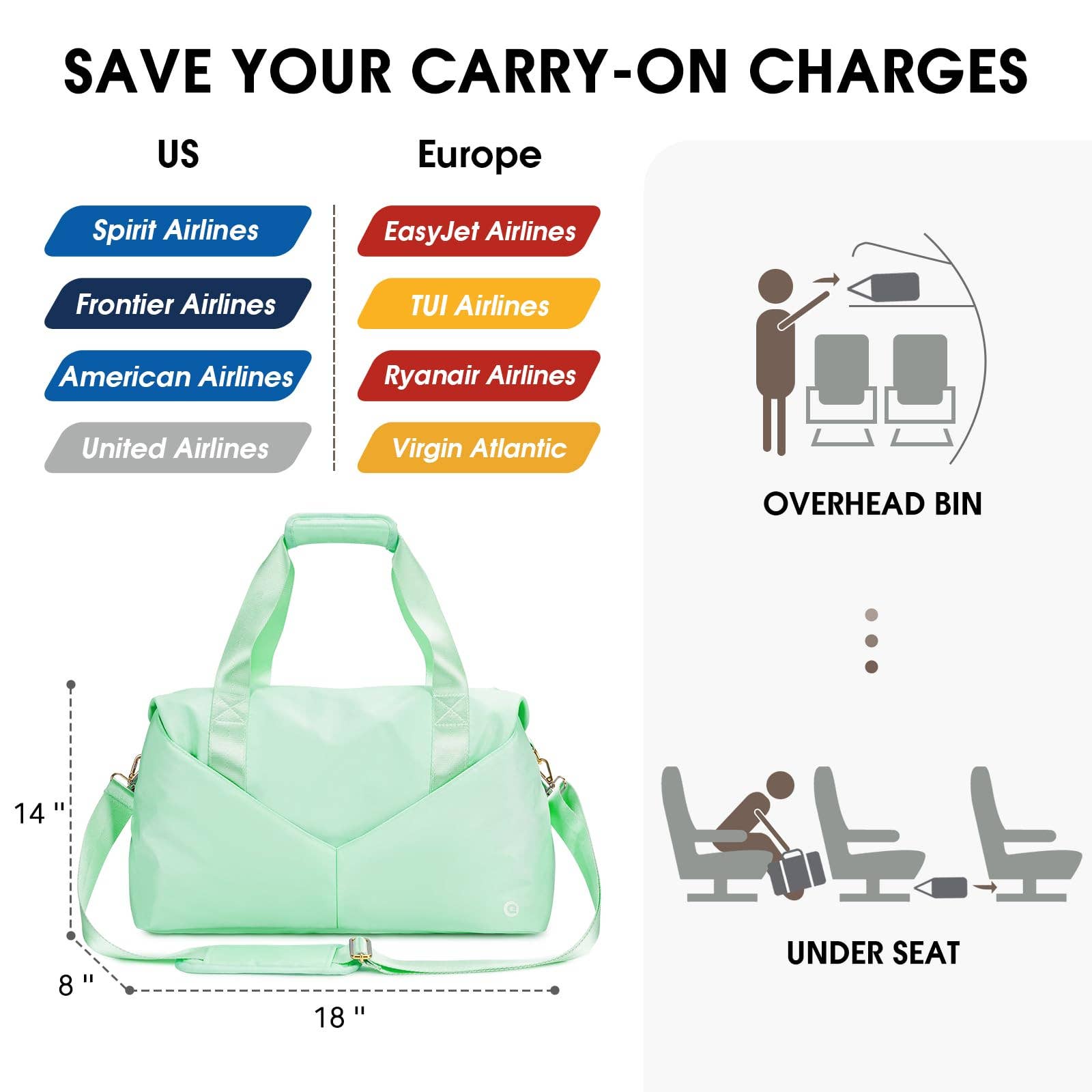 wandf - Wholesale Weekender Bag - Women's - Underseat Carry-on Luggage Duffel Bag Weekender Overnight45