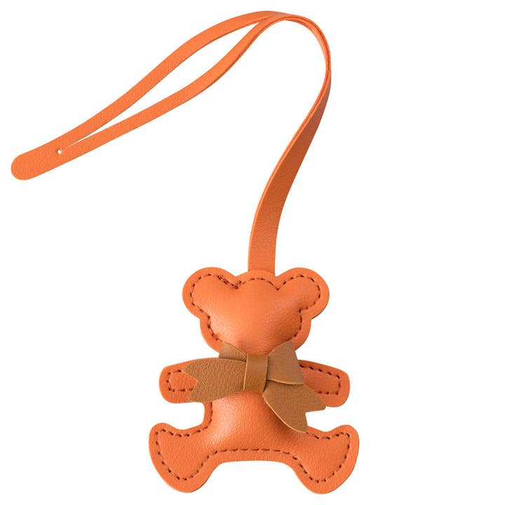 Pendant Teddy with Bow, leather, Orange for wholesale by Nice Home Design