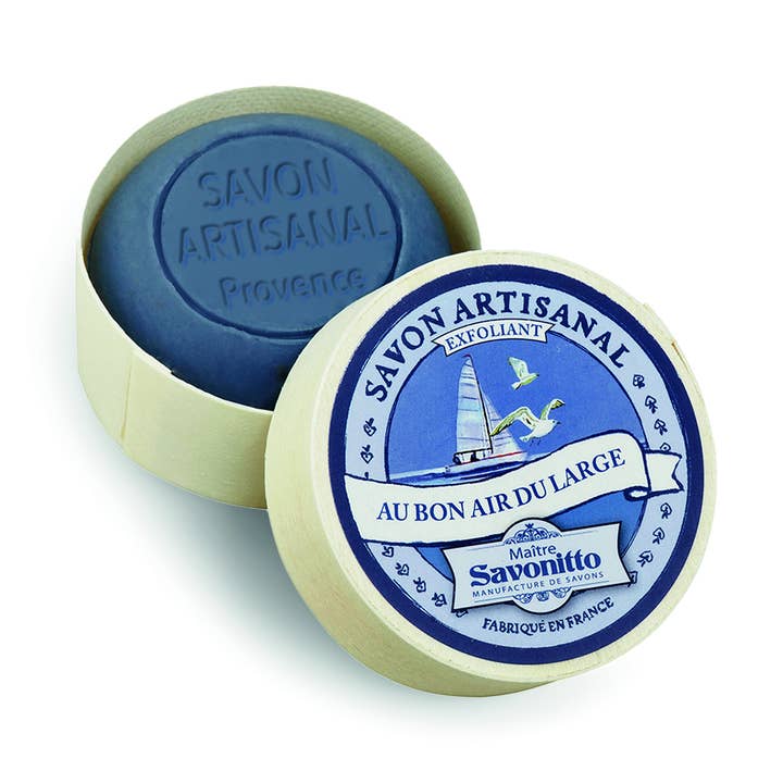 Marine-scented soap in wooden box 100g for wholesale by MAITRE SAVONITTO