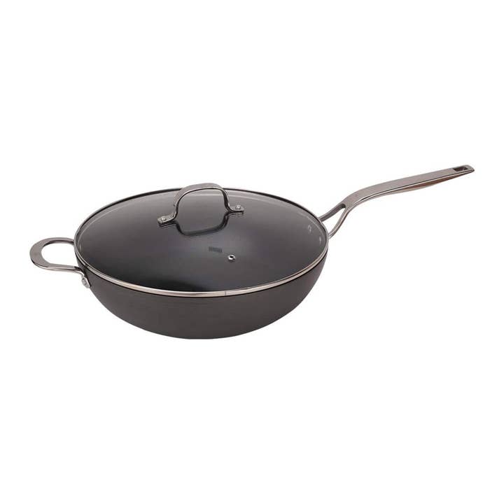 Swiss Diamond - Wholesale Cookware Set - Hard Anodised 12.5" Nonstick Wok w/Lid