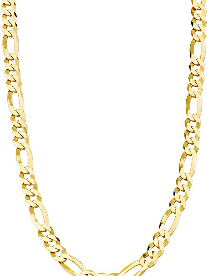 Italian 18K Gold 5mm Diamond-Cut Figaro Link Chain for wholesale by MRKD for Life