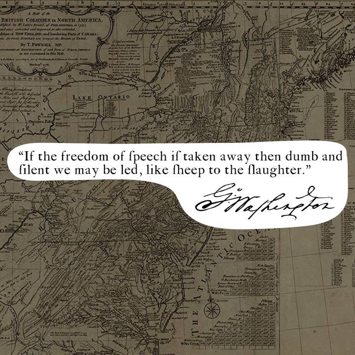 George Washington Quote Vinyl Sticker – Freedom of Speech for wholesale by James Joseph Designs & Photography