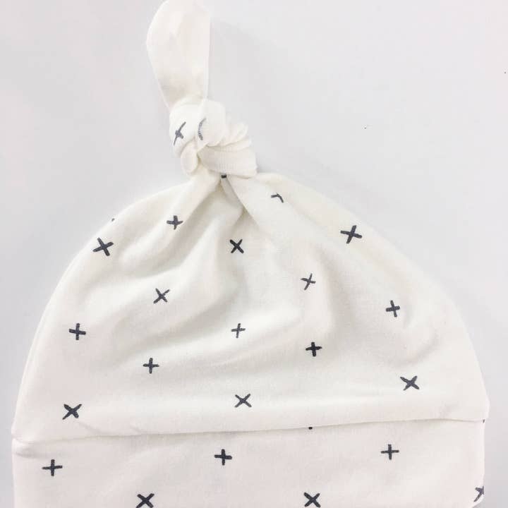 X + Knotted Baby Hat / Knotted Baby Hat / Gender Neutral Hat for wholesale by Macie & Me