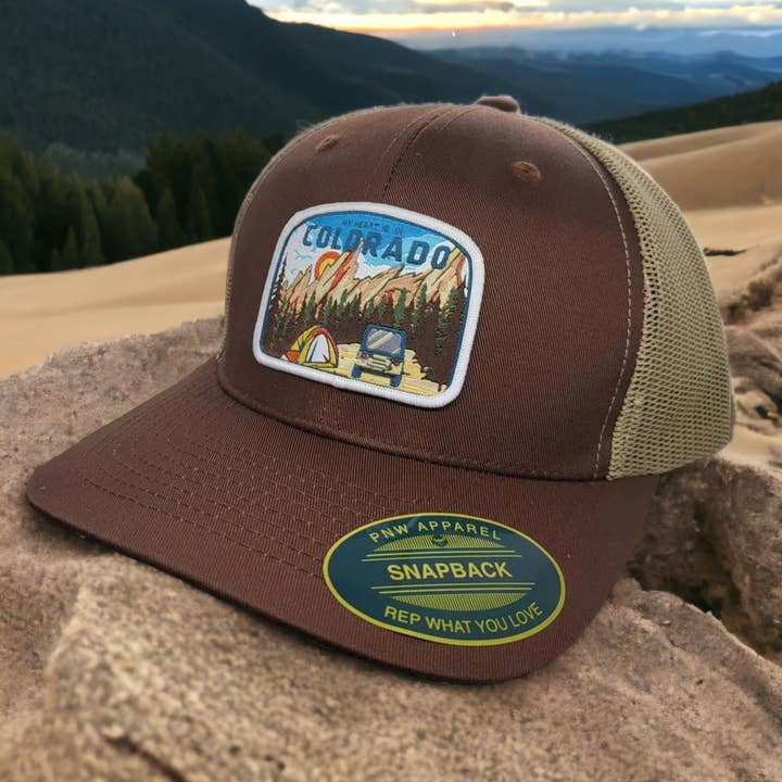 PNW Apparel - Wholesale Trucker Hat - Unisex - Colorado Trucker Hat With My Heart is in Colorado Patch1