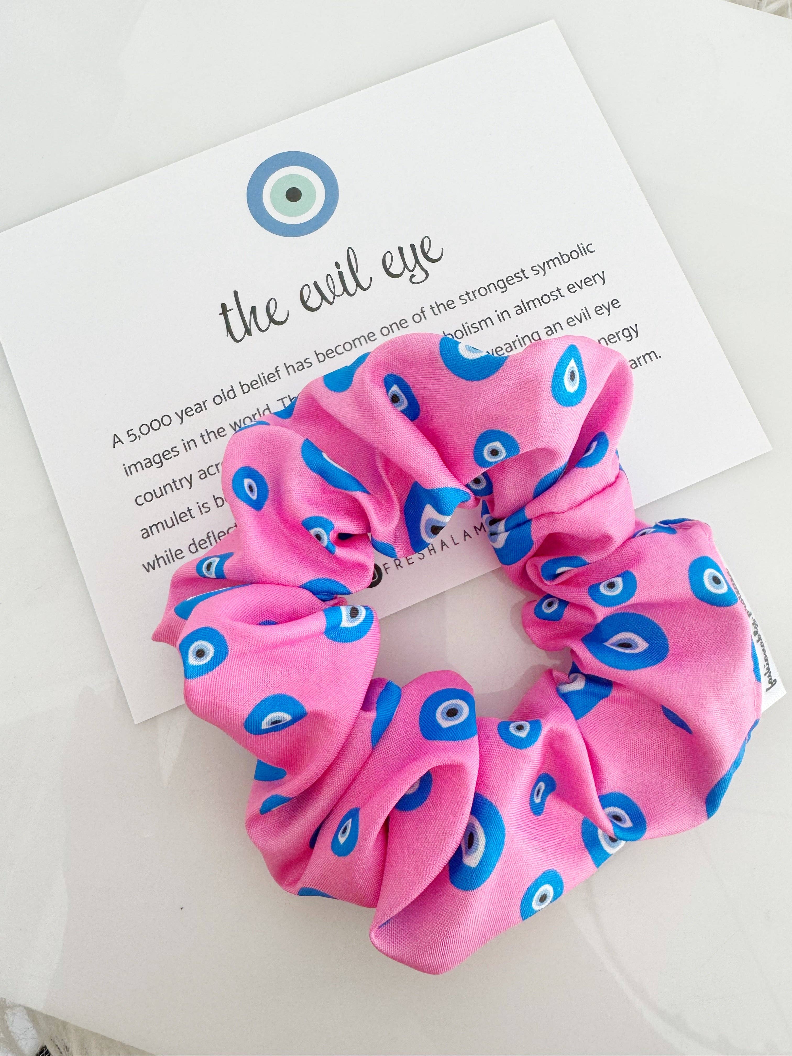 FRESHALAMODE / fashionably protected - Wholesale Scrunchie - Dames - Roze Boze Oog Oversized Haarelastiek Scrunchie Cadeau8