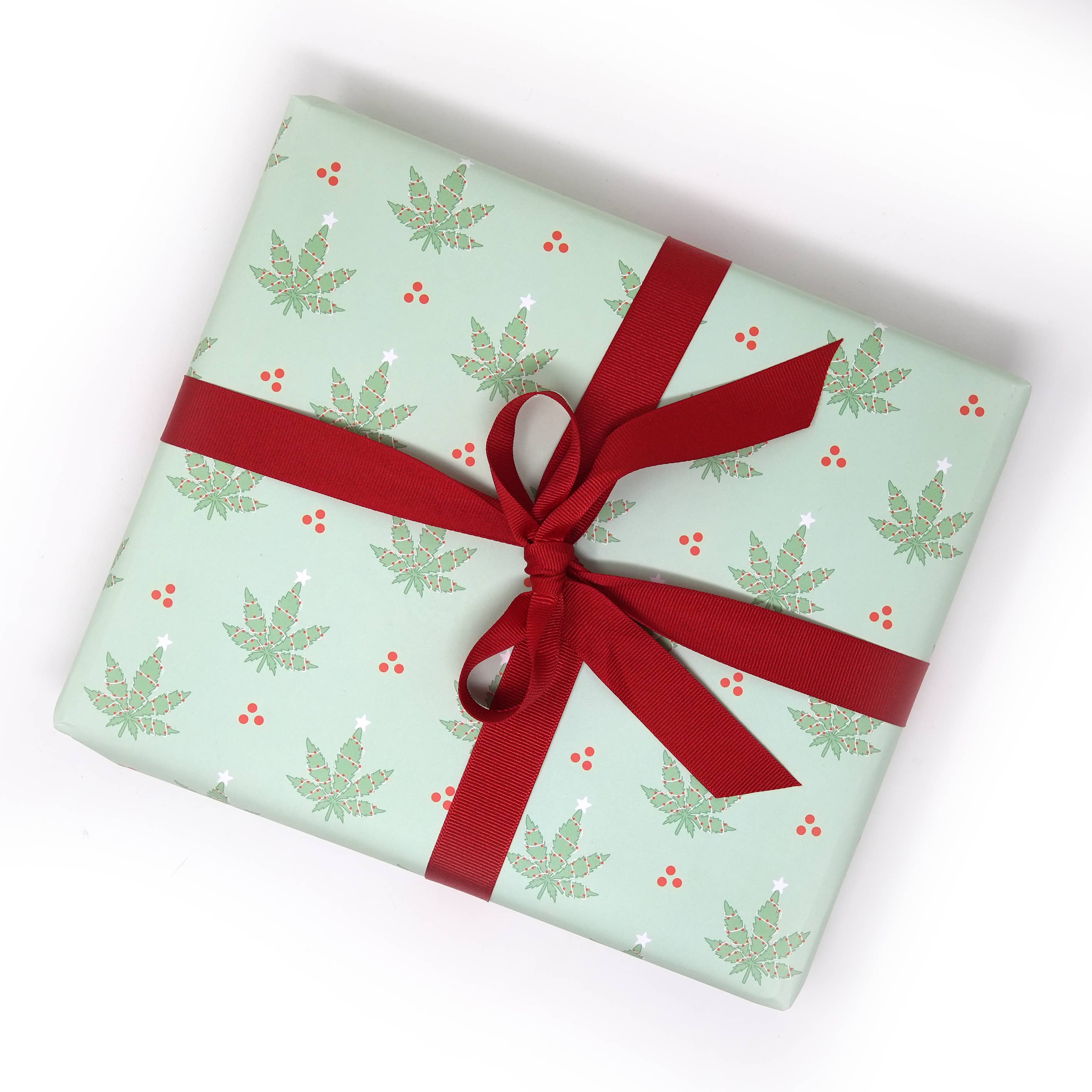 Unblushing - Wholesale Flat Wrap - Funny Weed Christmas Dispensary Gift Wrapping Paper (Sheets)2