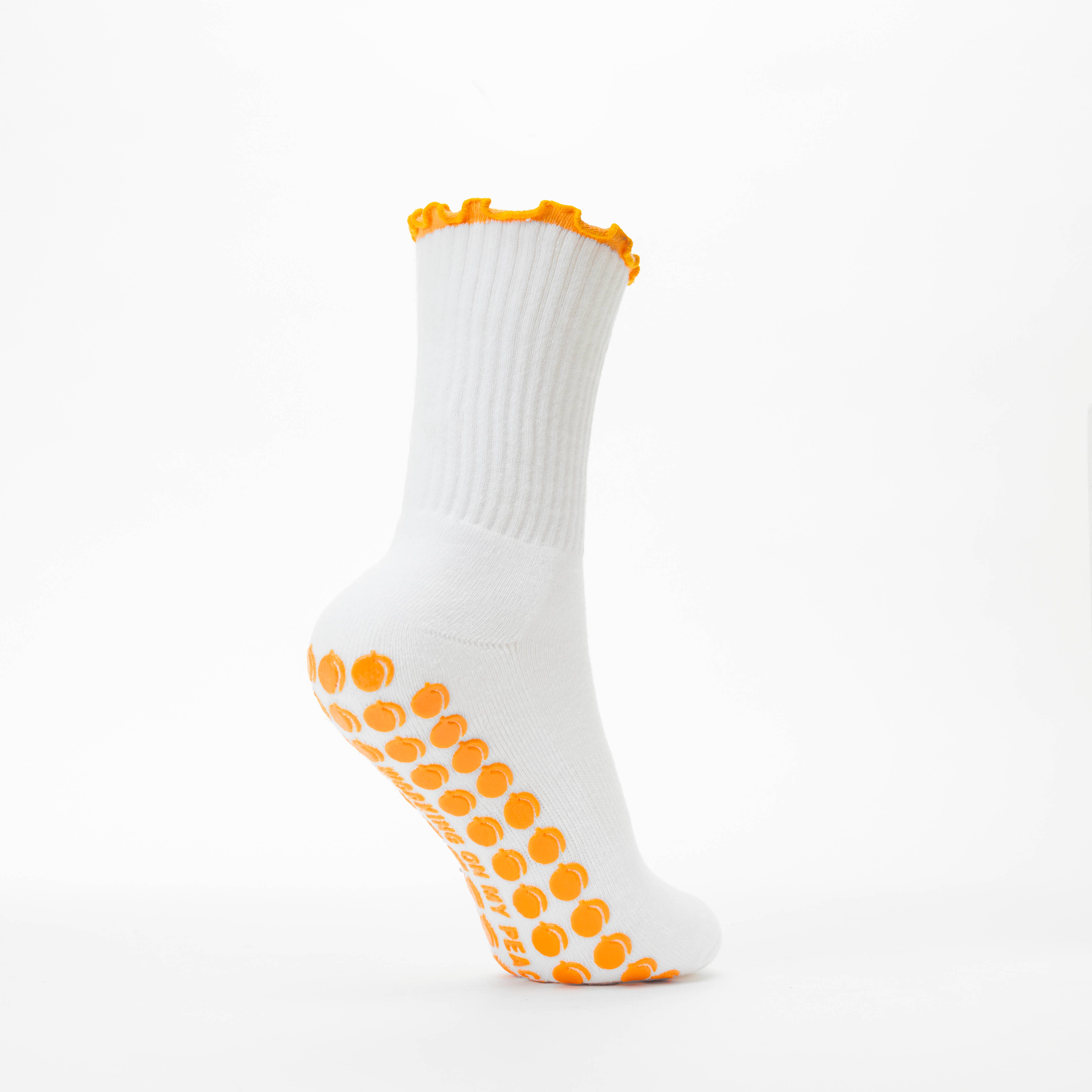 Hvid Arbejd på min fersken grebssokker for engroshandel på Faire8