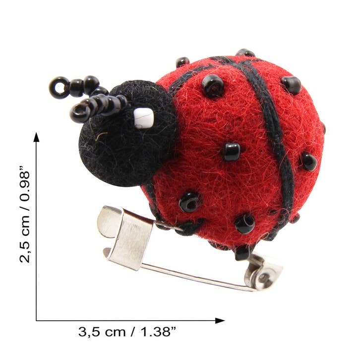 Tribal Trade GmbH - Wholesale Brooch - Brooch Pin Felt Ladybug4