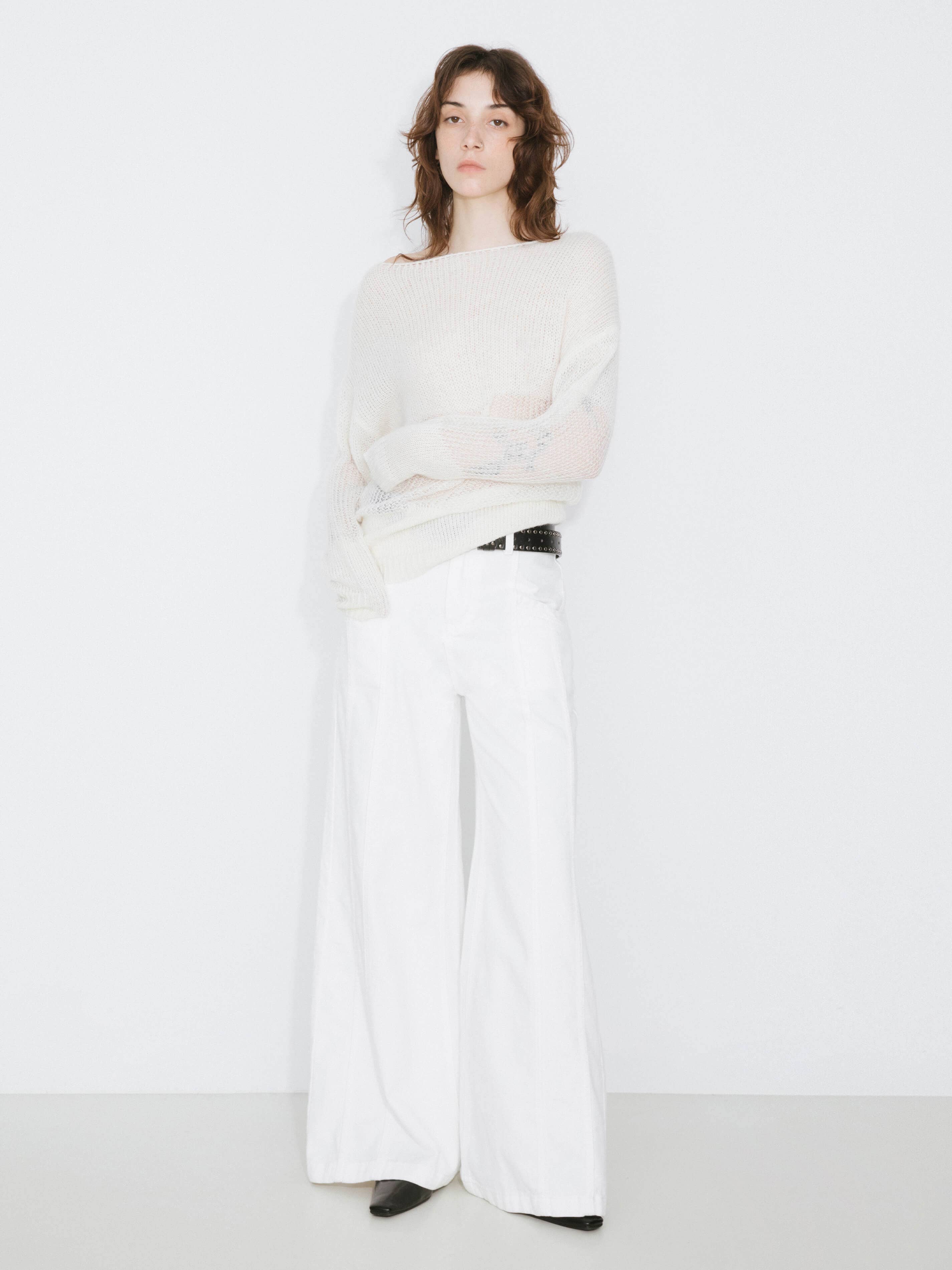 CUBIC - Vendita all'ingrosso Maglione tricot - Donna - Maglione a maniche lunghe con scollo asimmetrico e effetto sovrapposto18