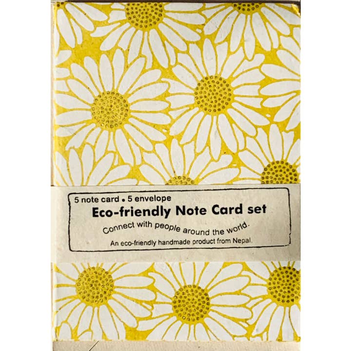 Giftsland – wholesale Stationery/notecard set – Stat A2 Daisy, yellow1