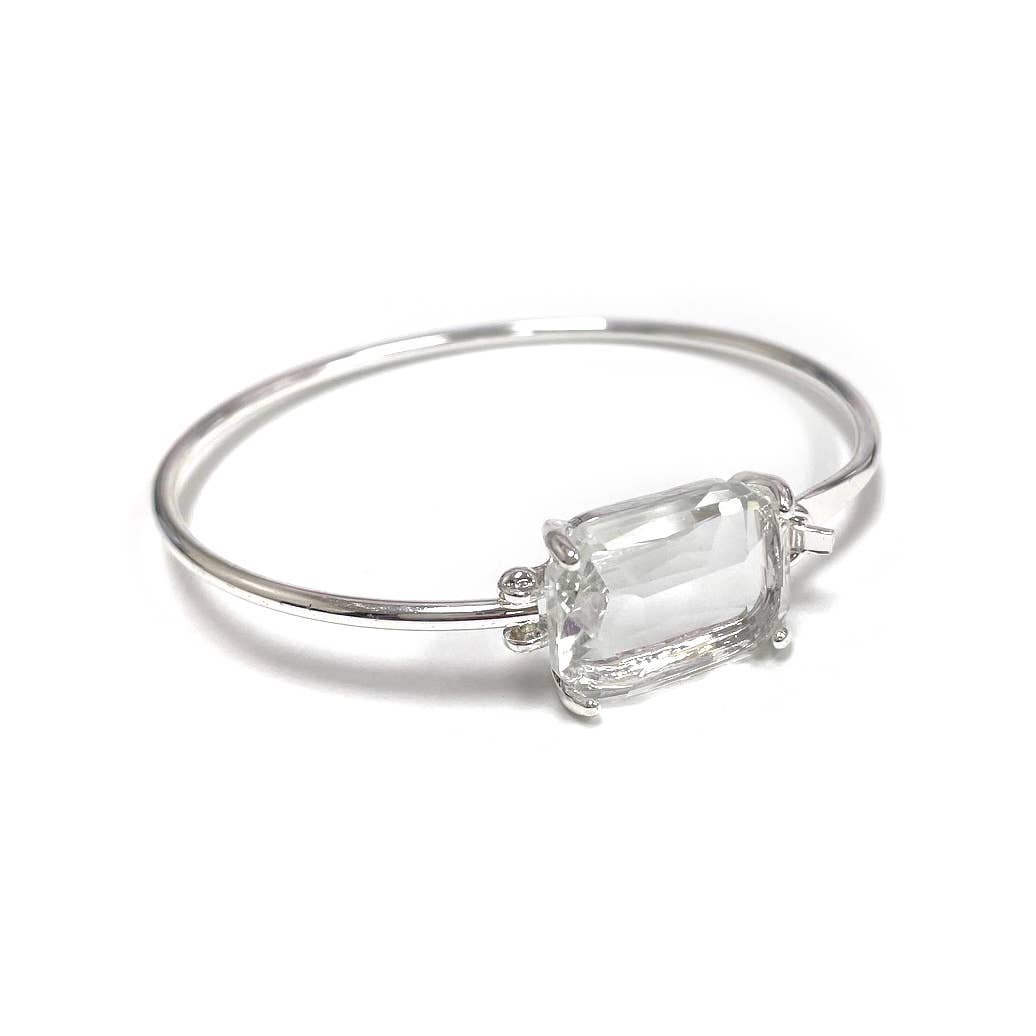 StarryNYC - Venta al por mayor Brazalete - Brazalete de metal rectangular con cristal de vidrio de alta calidad7