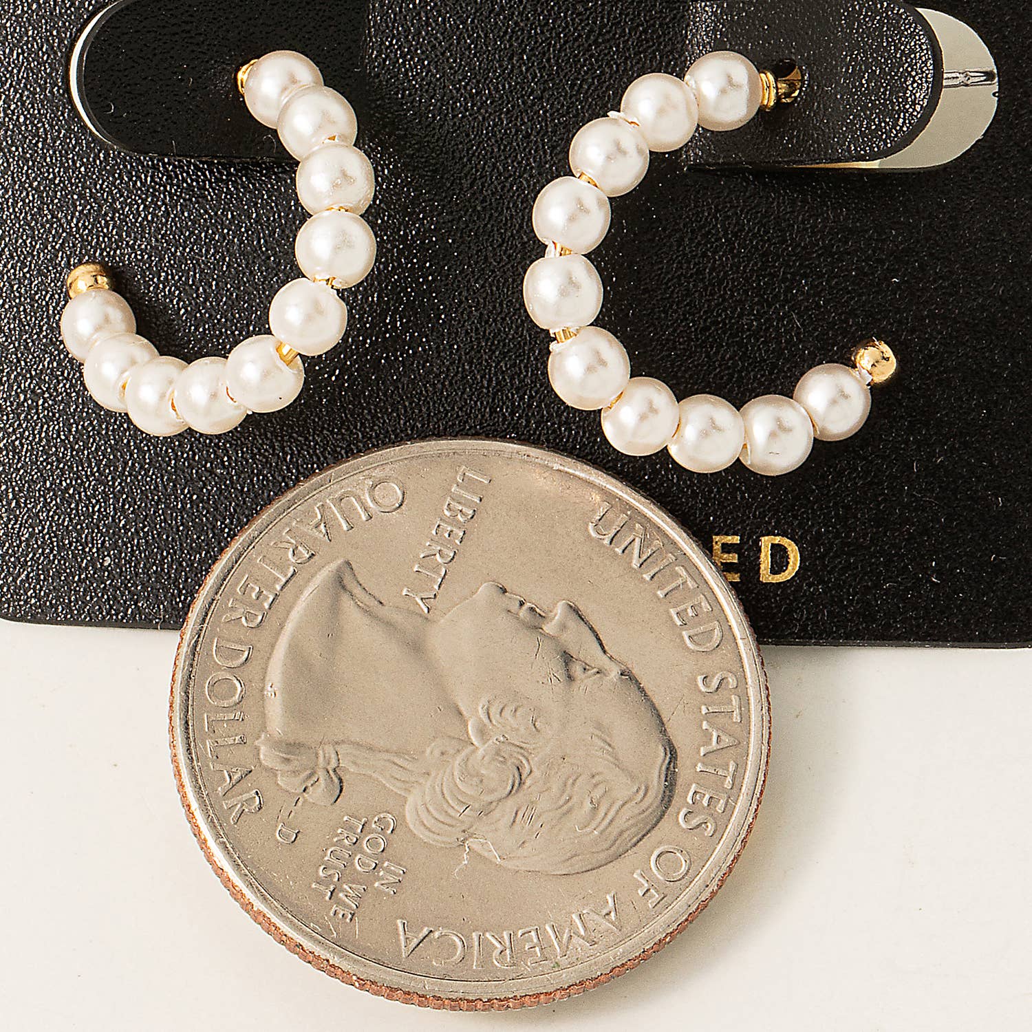 G Gold Dipped Pearl Beaded Hoop Earrings for wholesale on Faire1