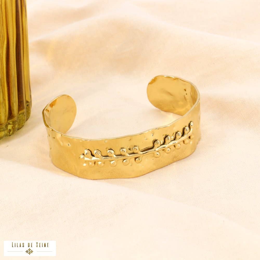 golden Antique stainless steel wheat ear cuff 0224032 for wholesale on Faire0