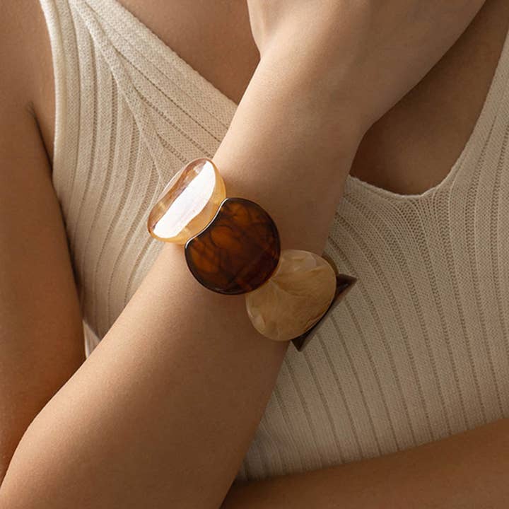 Dipped Shop - Wholesale Bangle Bracelet - Trendy Irregular Texture Acrylic Bangle Bracelet DP25E7678