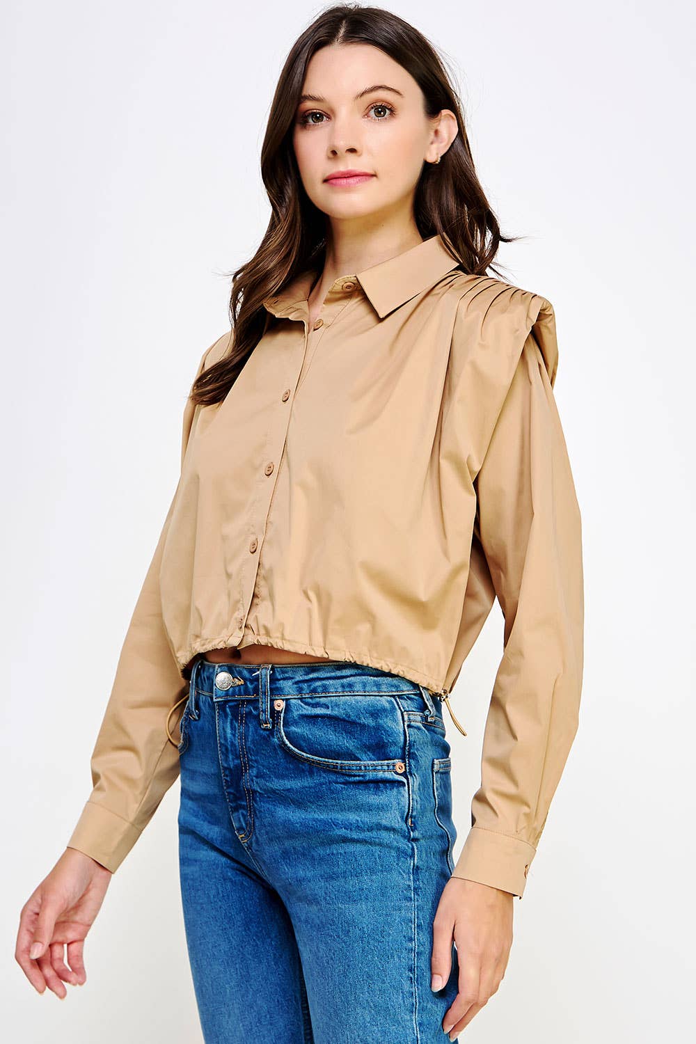 Strut & Bolt – Engroshandel Skjorte med buttondown – til kvinder – Skulderpude Button Down Poplin skjorte17