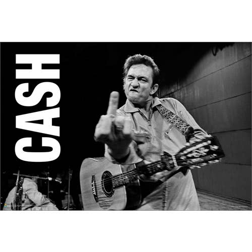 Scorpio Posters - Wholesale Poster - Johnny Cash Middle Finger San Quentin Poster - 36" x 24"