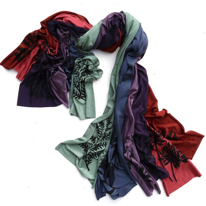 Windsparrow Studio - Wholesale Scarf - Women's - NEW COLOR Parsley Skinny Scarf (black or white ink)