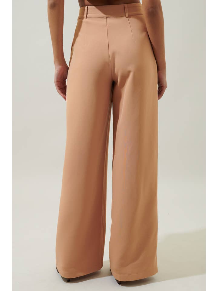 Sugarlips - Wholesale Pants - Women's - Chelsea Belted Wide Leg Trousers