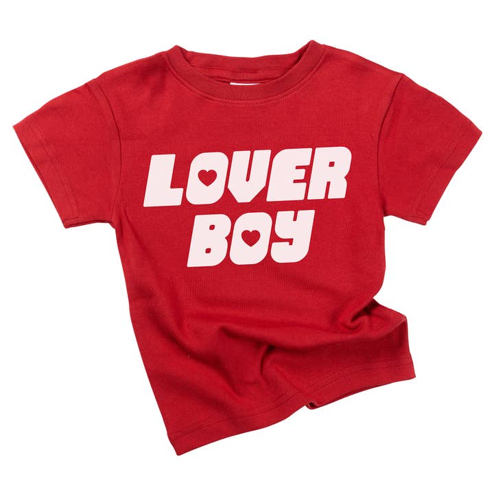 Loverboy Funny Valentine's Organic Baby Boy Kids Shirt for wholesale by Spunky Stork