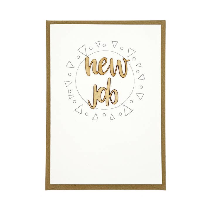 New Job Wooden Words Card for wholesale by Altered Chic