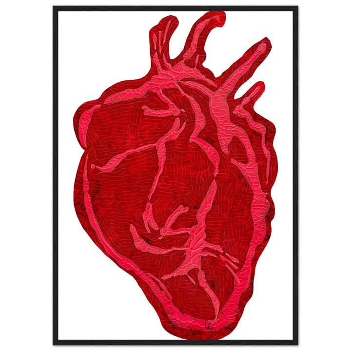 Póster enmarcado de madera con papel mate premium (Imperial), Heartways - El corazón amoroso para venta al por mayor de ARTLUXVISION