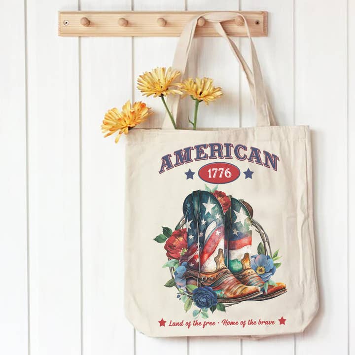 Bolsa de lona American Patriotic Western Cowboy Boots para venta al por mayor de Avery Lane Gifts