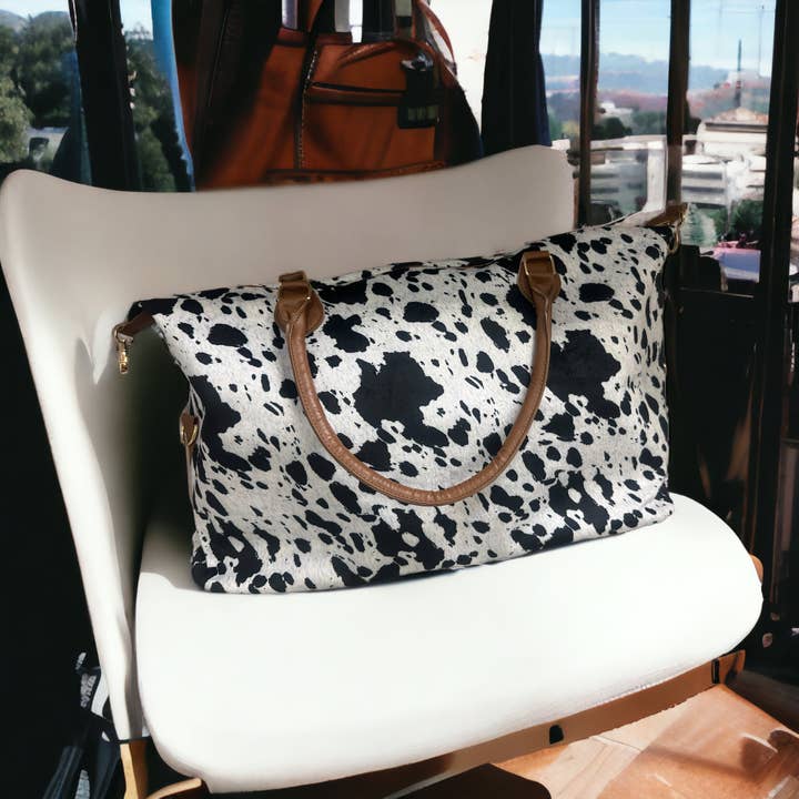 Jory - Wholesale Weekender Bag - Women's - Cowhide Weekender Bag - Black
