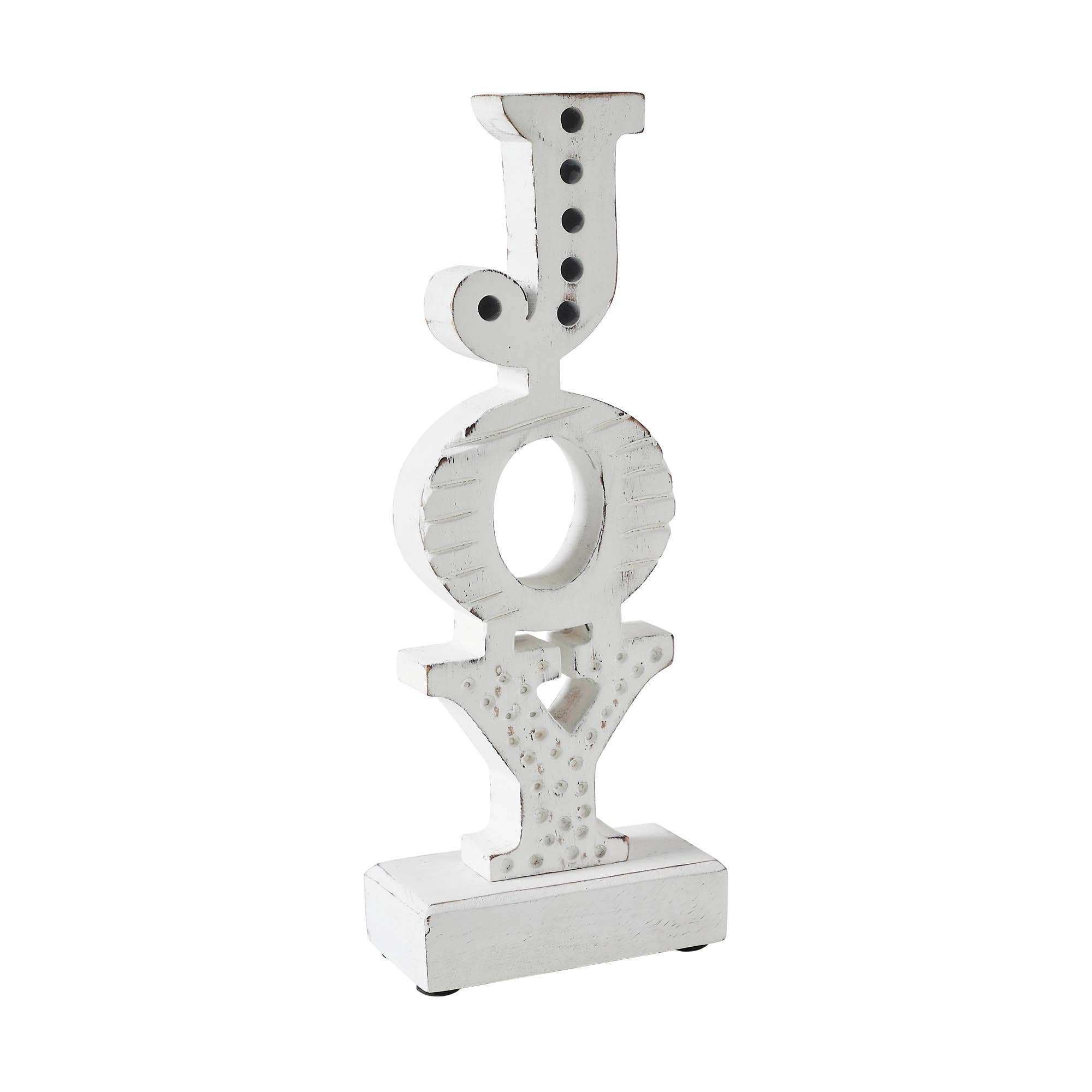 VHC Brands - Wholesale Decorative Tabletop Object - JOY Carved Letter Wooden Sign 10.25x4x23