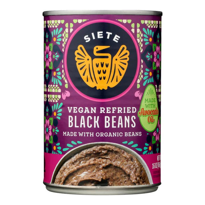 Siete - Beans Black Refried - Case Of 12-16 Oz for wholesale by Ware Spark