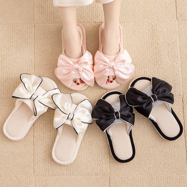 DrifWoo - Wholesale Slippers - Women's - Summer Linen Sole Bowtie Slippers – Bridesmaid & Spa Ready8