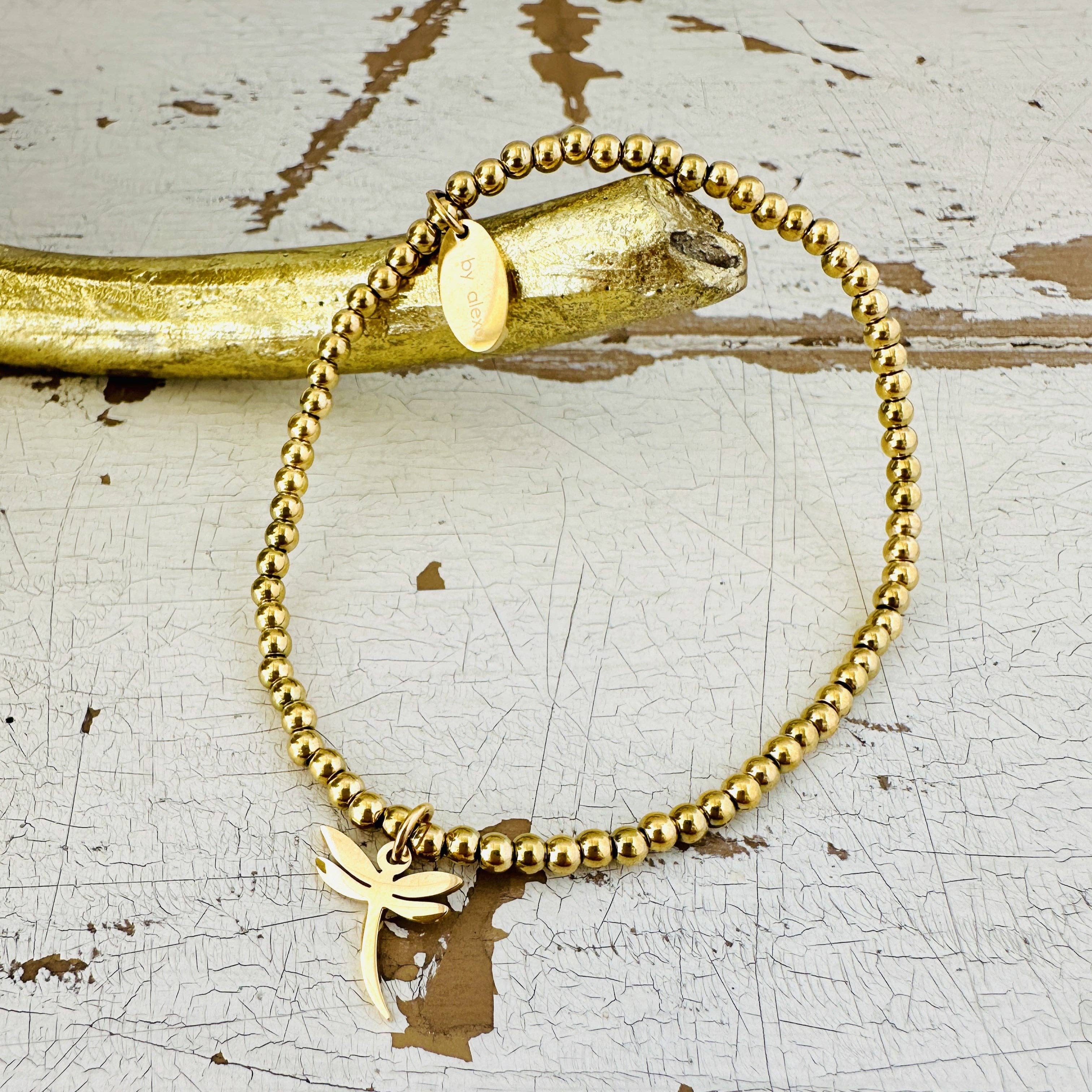 Mein Mantra – Großhandel Armband mit Charms/Anhängern – Kugelarmband mit Libelle1