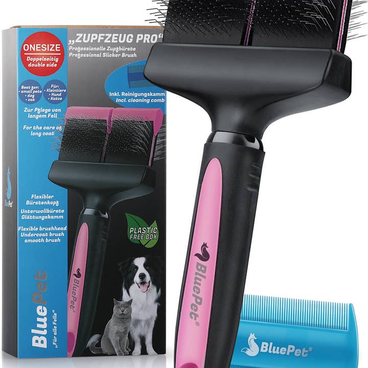 BluePet - Wholesale Pet Brush - Cat/Dog - "ZupfZeug Pro" double-sided professional grooming brush8