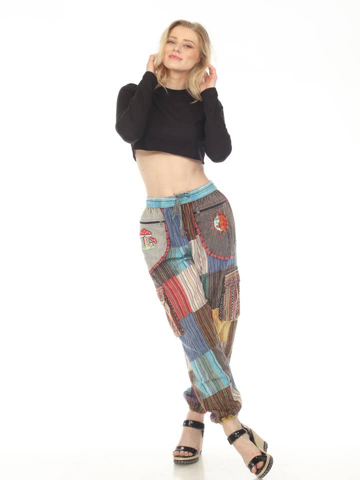 Cogumelo Cereja Sol Lua Emb Calças de Yoga por atacado de Rising International Inc