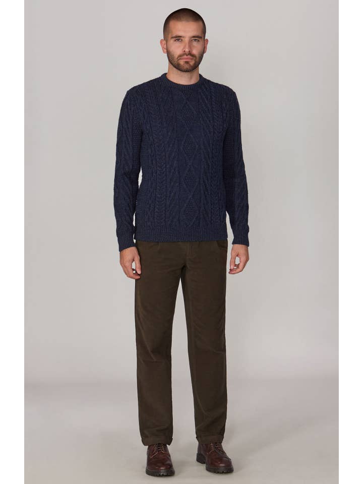 Paul James Knitwear – wholesale Knitted jumper – Men′s – Mens Chunky Merino Wool Cable Jumper