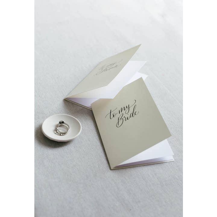 To My Bride / To My Groom Vow Cards Set for wholesale by Love Struck Lettering