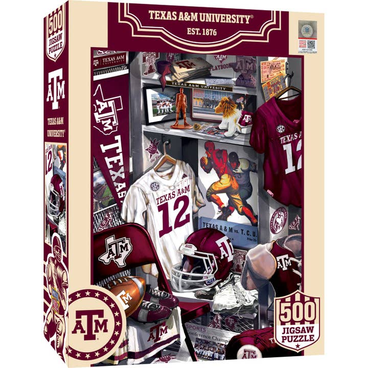 Texas A&M Aggies - Locker Room 500 Piece Jigsaw Puzzle for wholesale by Masterpieces Puzzles