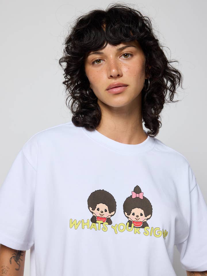 SAMII RYAN - Wholesale Screen Printed T-Shirt - Women's - Monchhichi™ What's Your Sign Boxy Tee5