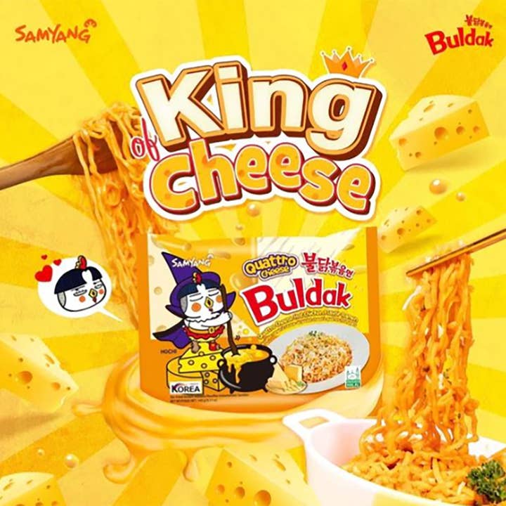 K Moitves Foods - Wholesale Ramen - Samyang Buldak Quattro Cheese ChickenRamen–125g(5X8,40Packs)1
