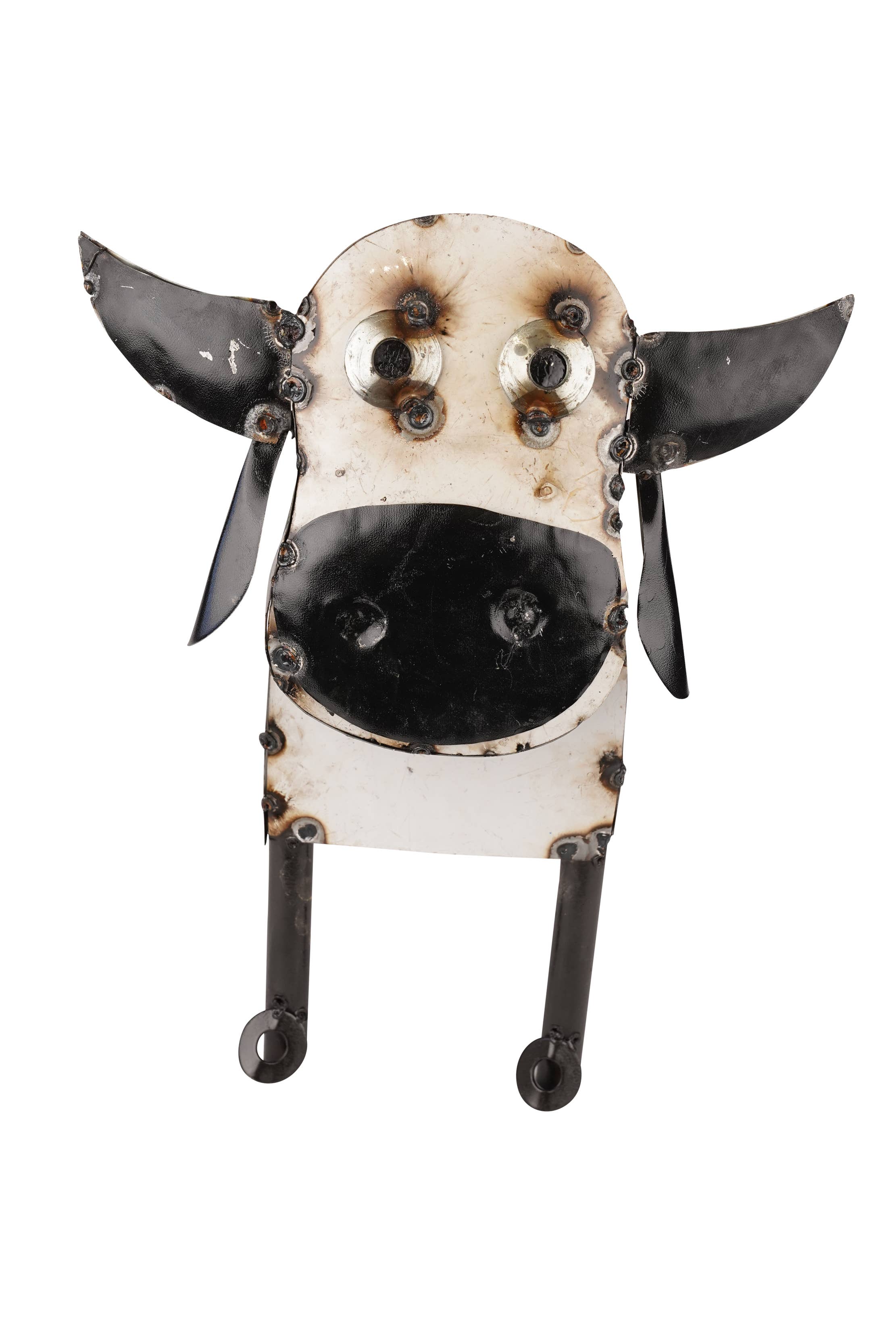 My Amigos Imports – Engroshandel Udendørs pynt/dekoration – Farmhouse Metal Cow-Garden Art-Bondegård-sort og hvid-ko5